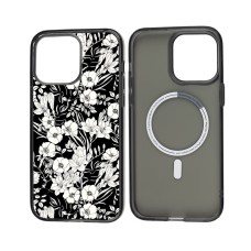 Чохол для iPhone 14 Pro Max MixCase MagSafe білі квіти