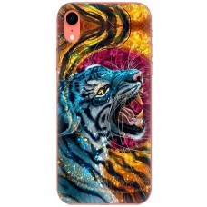 Чохол для iPhone Xr MixCase звірі білий тигр у квітах