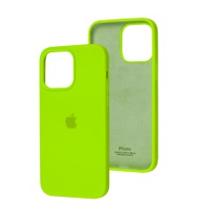 Чохол для iPhone 14 Pro Max Square Full silicone lime green