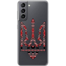 Чохол для Samsung Galaxy S21 (G991) MixCase патріотичні тризуб з червоно-чорни