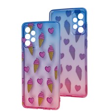 Чохол для Samsung Galaxy A72 Wave Sweet blue / pink / ice-cream