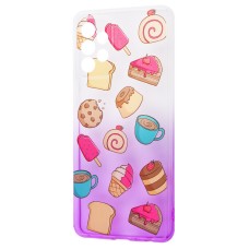 Чохол для Samsung Galaxy A72 Wave Sweet white / purple / cake