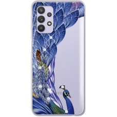 Чохол із стразами Samsung A325 Galaxy A32 Peafowl