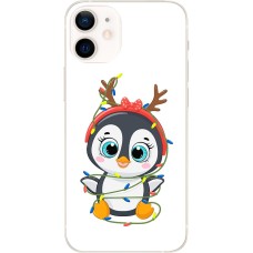 Чохол для iPhone 12 mini MixCase Новий рік пінгвін у гірлянді
