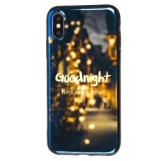 Чохол силікон для iPhone X / Xs перламут Goodnight у місті