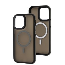 Чохол для iPhone 14 Pro Max Matte Strong Frame MagSafe black / grey
