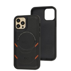 Чохол для iPhone 12/12 Pro MagSafe eco-leather + MagSafe popSocket black