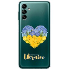 Чохол для Samsung Galaxy A04S (A047) MixCase патріотичні серце з квітами