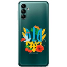 Чохол для Samsung Galaxy A04S (A047) MixCase патріотичні герб у квітах