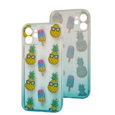 Чохол для iPhone 12 Wave Sweet white / turquoise / pineapple