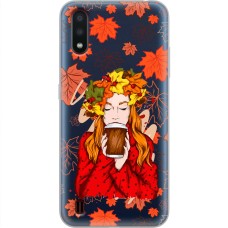 Чохол для Samsung Galaxy A01 (A015) MixCase осінь дівчина з віночком