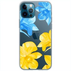 Чохол для iPhone 14 Pro Max MixCase патріотичні синьо-жовті квіти