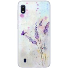 Чохол для Samsung Galaxy A10 (A105) Mixcase квіти акварельна лаванда з метеликом