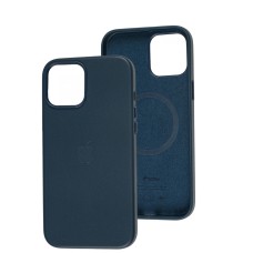Чохол для iPhone 12 Pro Max Leather classic Full MagSafe indigo blue