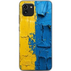 Чохол для Samsung Galaxy A03 (A035) MixCase патріотичні жовто-блакитна фарба