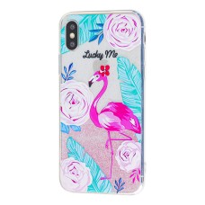 Чохол Chic Kawair для iPhone X / Xs рожеві 1 фламінго