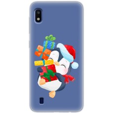 Чохол для Samsung Galaxy A10 (A105) MixCase Новий рік пінгвін з подарунками