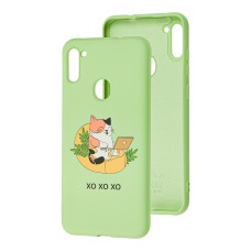 Чохол для Samsung Galaxy A11/M11 Wave Fancy freelance cat/mint gum
