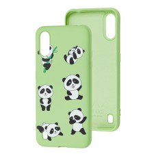Чохол для Samsung Galaxy A01 (A015) Wave Fancy lovely panda / mint gum