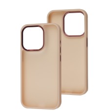 Чохол для iPhone 15 Pro Metal Bezel персиковий
