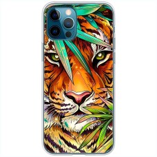 Чохол для iPhone 12 Pro MixCase звірі тигр у листі