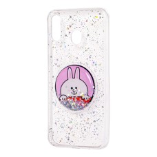 Чохол для Samsung Galaxy M20 (M205) рідкі блискітки іграшка "заєць"