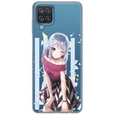 Чохол з аніме для Samsung Galaxy A12 / M12 Mixcase дівчинка підморгує