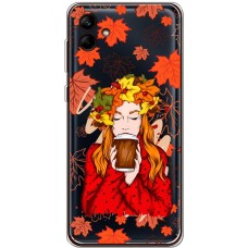 Чохол для Samsung Galaxy A04e (A042) MixCase осінь дівчина з віночком