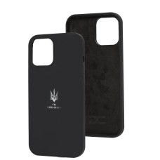 Чохол для iPhone 12 Pro Max Silicone Full Тризуб чорний