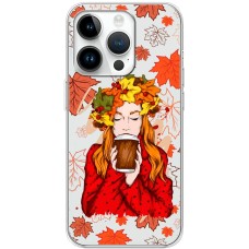 Чохол для iPhone 15 Pro MixCase осінь дівчина з віночком