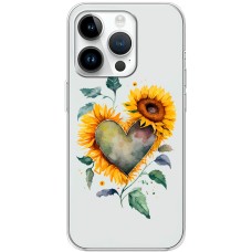 Чохол для iPhone 15 Pro MixCase осінь соняшник з серцем