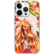 Чохол для iPhone 15 Pro MixCase осінь дівчина у біреті