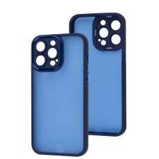 Чохол для iPhone 14 Pro Max Luxury Metal Lens синій