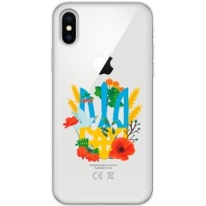 Чохол для iPhone X / Xs Патріотичні військовий герб у квітах