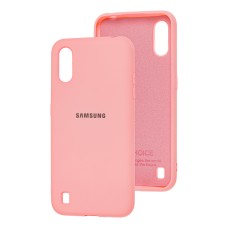 Чохол для Samsung Galaxy A01 (A015) Silicone Full світло-рожевий