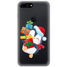 Чохол для iPhone 7 Plus / 8 Plus MixCase Новий рік пінгвін із подарунками