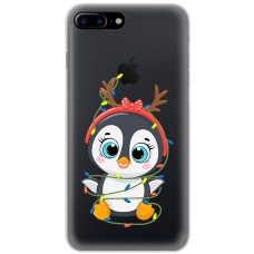 Чохол для iPhone 7 Plus / 8 Plus MixCase Новий рік пінгвін у гірлянді