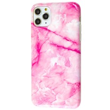 Чохол для iPhone 11 Pro Max Design Mramor Glossy рожевий
