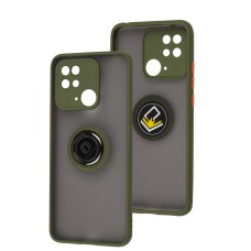 Чохол для Xiaomi Redmi 10C LikGus Edging Ring хакі