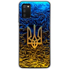 Чохол для Samsung Galaxy A03s (A037) MixCase патріотичні Тризум серед куль