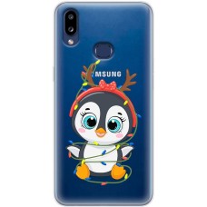 Чохол для Samsung Galaxy A10s (A107) MixCase Новий рік пінгвін у гірлянді