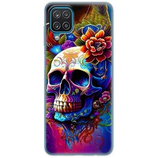 Чохол для Samsung Galaxy A12 / M12 MixCase асорті череп у квітах