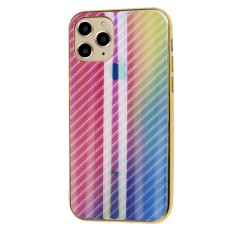 Чохол для iPhone 11 Pro Carbon Gradient Hologram рожевий