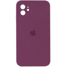 Чохол Silicone Case Square Full Camera (AA) для Apple iPhone 11 (6.1") Бордовий / Mar