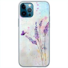 Чохол для iPhone 12 Pro Mixcase акварельна лаванда квіти з метеликом