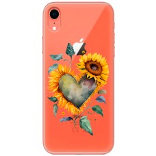 Чохол для iPhone Xr MixCase осінь соняшник з серцем