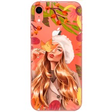 Чохол для iPhone Xr MixCase осінь дівчина у біреті