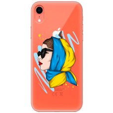 Чохол для iPhone Xr MixCase патріотичні дівчина в жовто-синій хустці 