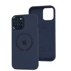 Чохол для iPhone 12 Pro Max Metal Camera MagSafe Silicone midnight blue