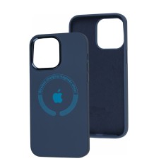 Чохол для iPhone 14 Pro Max Metal Camera MagSafe Silicone cobalt blue